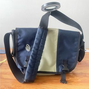Timbuk2 Messenger bag. Size S. Blue and Tan. Excellent Condition.